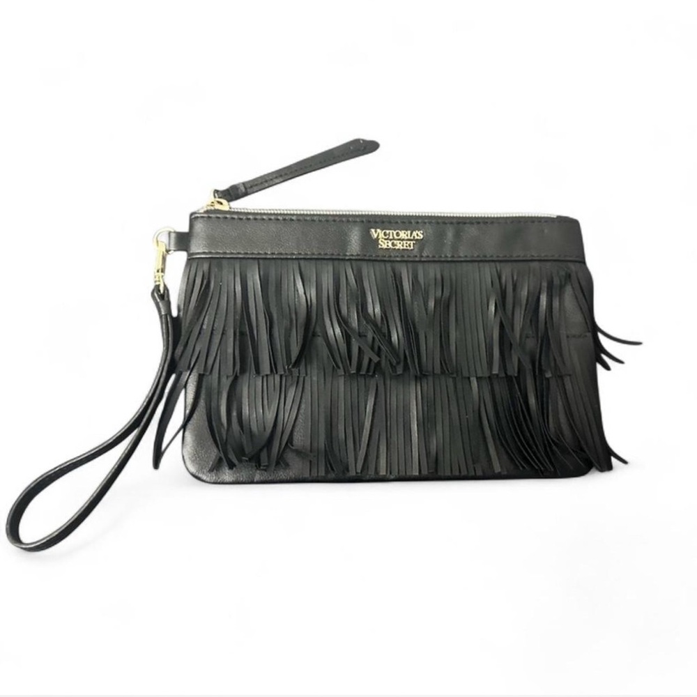 Victoria's Secret Black Fringe Wristlet